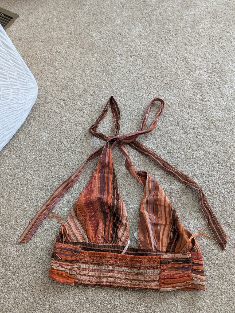 Free People Sedona Stripe Halter Top. NWT. Copper - Picture 6 of 7